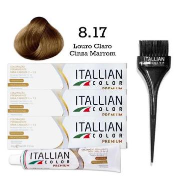 Imagem de 3 Unidades Coloração 8.17 Louro Claro Cinza Marrom  Itallian Color - I
