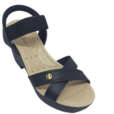 Imagem de Sandália Modare Feminina Casual com Enfeite da Marca, Preto, 38