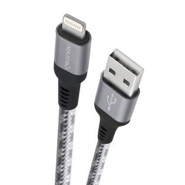 Imagem de Cabo De Carregador Lightning Mfi Nylon Reforçado 1,5Mt Titaniun