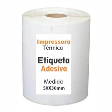 Imagem de Etiqueta Adesiva Couchê Impressora Térmica 50X30mm 01un - Cassmar 
