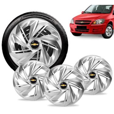 Imagem de Jogo Calota Aro 14 Nitro Prata Gm Celta Corsa Montana Cobalt - Elitte