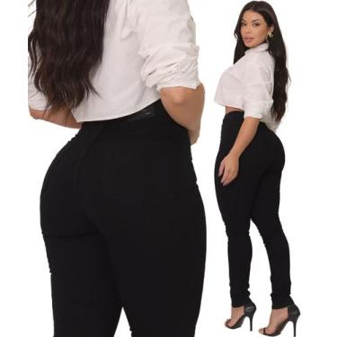 Imagem de Calças Sarja Feminina Sawary Linha Super Premium Slim Hot Pants Cós Co