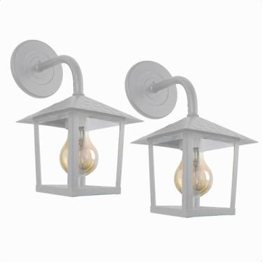 Imagem de Kit 2 Arandela Quadrada Colonial Nina Vidro Liso E27 Bivolt - Blumenau