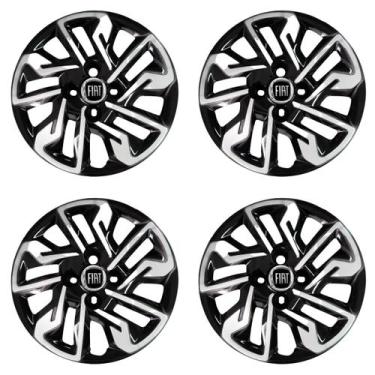 Imagem de Jogo 4 Calota Aro 14 Preto Prata Argo 2017 2018 2019 2020 R - Garagem 