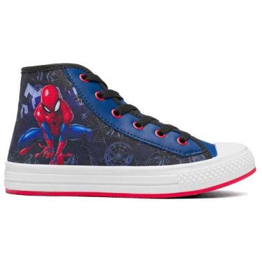 Imagem de Tênis Infantil Menino Disney Homem Aranha Casual Escola Preto 28 - Dis