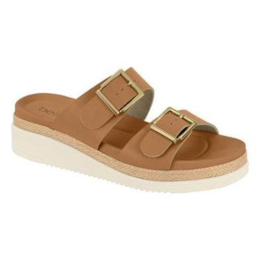 Imagem de Sandália Papete Flatform Casual Feminino Beira Rio 8575.101 Marrom-Feminino