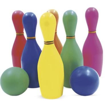 Imagem de Boliche Colorido C/6 PINOS+2BOLAS - Pica Pau