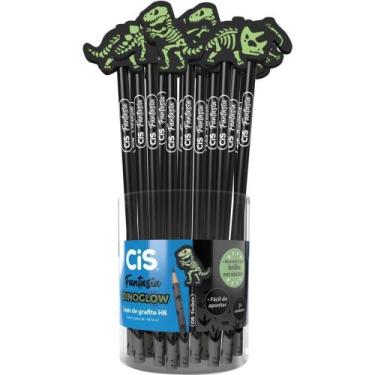 Imagem de Lapis Preto Redondo Decorado CIS Borracha Dinoglow 4 MOD.(S POTE-24 - 