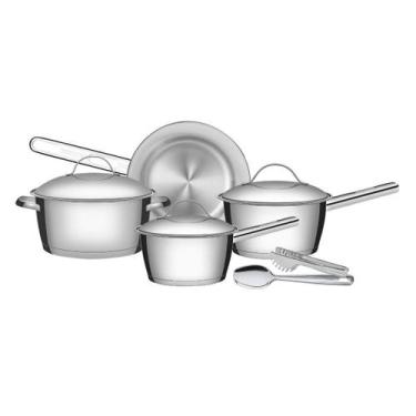 Imagem de Jogo de Panelas Inox 4 Peças Allegra Colher e Pegador Tramontina