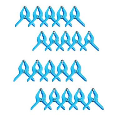 Imagem de Grampo Multiuso com Mola 75mm Azul Resistente Prático Ideal para Fixaç