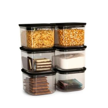 Imagem de Kit 6 Potes Geladeira Freezer Microondas Hermético Acrílico - 123 Orga