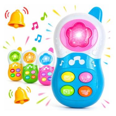 Imagem de Celular Brinquedo Infantil Musical Luzes Sons Bebê - Arts, Azul