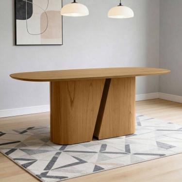 Imagem de Mesa de Jantar 8 Lugares Retangular Orgânico 200cm Salieri N01 Cinamomo - Lyam Decor