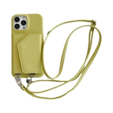 Imagem de Capa De Telefone De Couro Com Alça Transversal Para iPhone 15 14 13 12