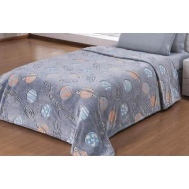 Imagem de Manta Flannel Infantil Shine 1,50 x 2,20 Andreza, Planeta Azul
