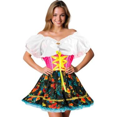 Imagem de Fantasia Vestido Caipira Feminino Adulto Festa Junina de Luxo - Fantas
