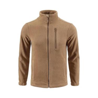 Imagem de Jaqueta De Fleece Camuflada Dupla Face, Cardigã Tático Quente Para Mon