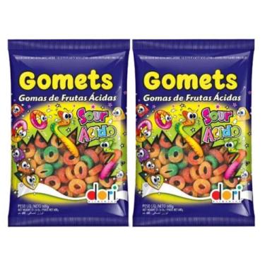 Imagem de Bala Goma Gomets Anel Frutas Ácidas Dori 600g - 2 Pacotes