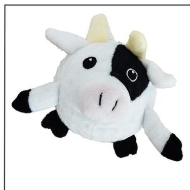 Imagem de Brinquedo Pet pra Cachorro Bolinha saltitante Pelúcia Pawise, Vaquinha