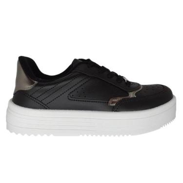Imagem de Tênis Casual Feminino Sola Alta Moleca Preto 5782.312, Preto, 36