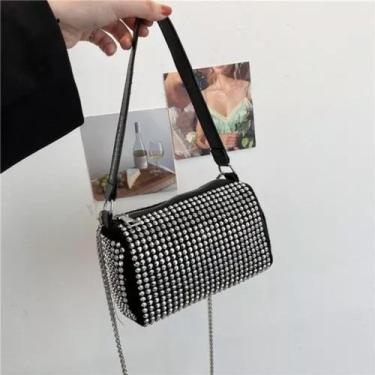 Imagem de Bolsa Clutch Strass Brilho Festa Fashion Transversal Balada - Bolsas L