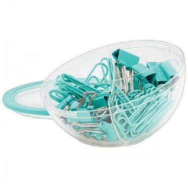Imagem de Kit clips + prendedor de papel aqua tilibra