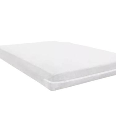 Imagem de Capa para colchão de casal com ziper - menegatti - CHARME, BRANCO
