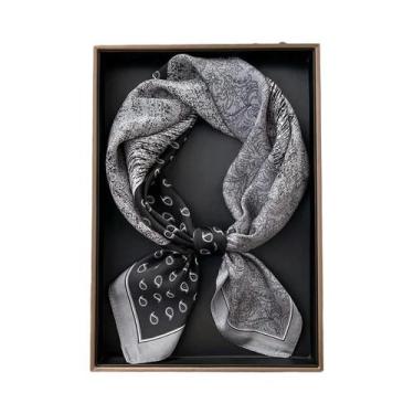 Imagem de Lenço De Seda Feminino 70x70cm, Hijab De Design Luxuoso, Lenço Quadrad