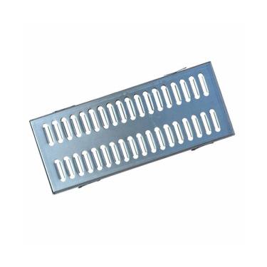 Imagem de Ralo Grelha Linear com Caixilho GEZ003OM para Escoamento em Areas Externas Aco Galvanizado Prata Ouro Minas
