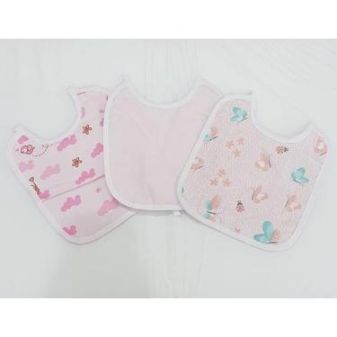 Imagem de Babador Com 3 Unidades Verso Impermeável - Loja Conforto Kids, Rosa