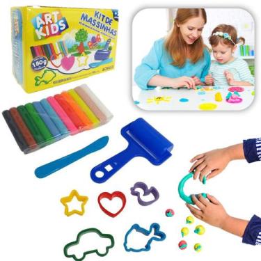Imagem de Massa Para Modelar Kit Com 12 Massinhas + Moldes 180gr - Acrilex