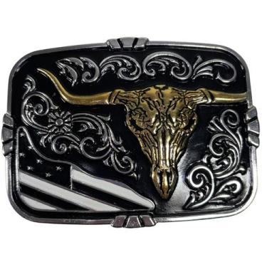 Imagem de Fivela Quadrada Western Longhorn Bisao Country Para O Cowboy - MASTER