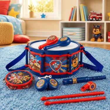Imagem de Bateria Infantil Patrulha Canina Kit Musical 10 Peças Yes Toys