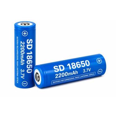 Imagem de BATERIA RECARREGAVEL PARA LANTERNA TATICA SD 18650 3.7V 2200mAH - RMJ