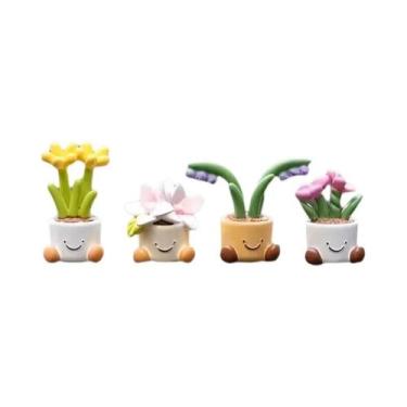 Imagem de Decorações De Carro Com Mini Flores Em Vaso, Ornamentos De Luxo Para P