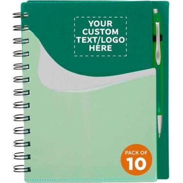 Imagem de Caderno DISCOUNT PROMOS Espiral 15x18 cm com Conjunto de Caneta 10 uni