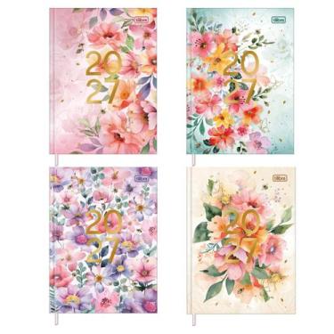 Imagem de Agenda Costurada Capa Dura Feminine 2027 - 12,3x16,6 cm - Capas Sortid