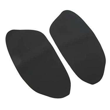 Imagem de Acabamento do apoio de braço da porta dianteira, capa impermeável do apoio de braço do painel da porta em couro de microfibra para decoração(Preto)