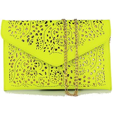 Imagem de Imentha Bolsa de ombro feminina envelope para festa de casamento 2019 bolsa de ombro para noite, Verde limão, Small