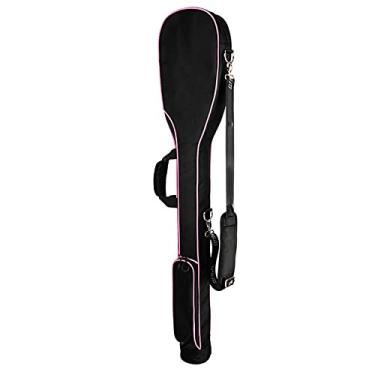 Imagem de Yajun Mini bolsa de golfe Sunday com design dobrável, bolsa de transporte portátil para 8 a 9 tacos, organizador de tacos de golfe de alta capacidade para mulheres, preta