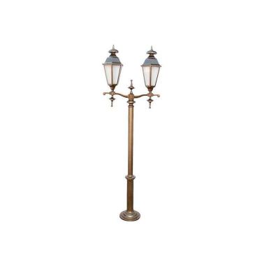 Imagem de Poste Colonial Londres Jardim Alumínio 02 Luminárias 2,52m