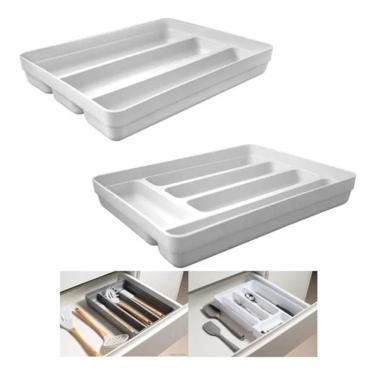 Imagem de Kit 2 Organizador Gaveta Divisor Talheres Porta Utensílios Cozinha Logic - Ou