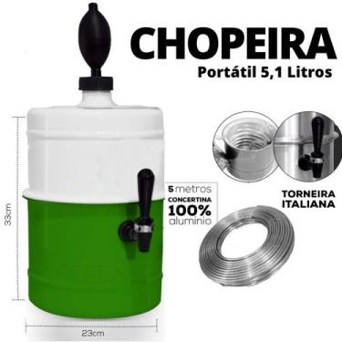 Imagem de Chopeira Em Aluminio Portatil 5,1 Litros - Beer Chopp