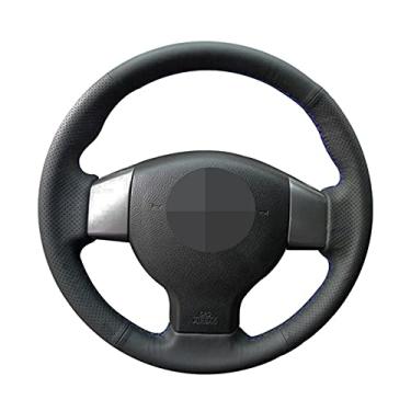 Imagem de DYBANP Capa de volante, para Nissan Tiida 2004-2010 / Versa 2007-2011 / Sylphy 2006-2011, capa de volante de carro de couro preto DIY