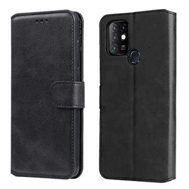 Imagem de YUNCHAO Caixa de telefone @#@Para infinix quente 10 clássico bezerro textura pu + estojo de couro flip horizontal tpu com suporte e cartão slots e carteira@#@ capa para celular