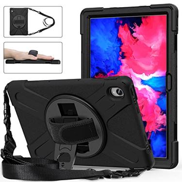 Imagem de For Lenovo XiaoXin Pad 11 / Pad 11 Plus 2021 / Pad 2022 Shockproof Colorful Silicone + PC Protective Case with Holder & Hand Strap & Shoulder Strap(Black)