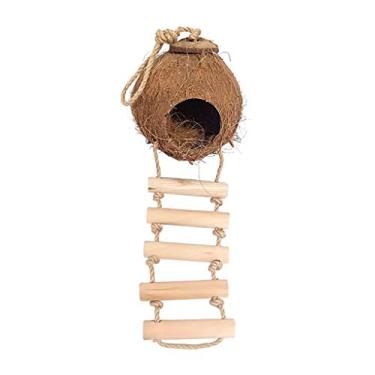 Imagem de KIZQYN Gaiolas de coqueiro ornamento de paisagismo ao ar livre ninho de pássaros 5 estilos gaiola de pássaro redonda gaiola de voo (tamanho: B)