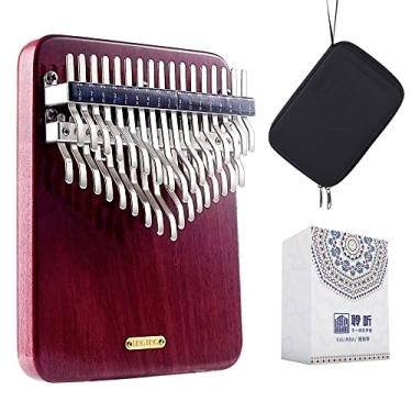 Imagem de LingTing Kalimba 34 teclas polegar piano Mbira dedo piano presente para crianças adultos iniciantes profissionais (LT-K34V, sussurrador de neve)