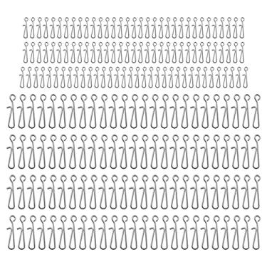 Imagem de 100 peças 13,5 mm e 100 peças 22 mm pesca marítima troca rápida isca de chumbo clipe de encaixe de aço inoxidável conector de pressão clipes de velocidade gancho chamariz de segurança giratório de encaixe