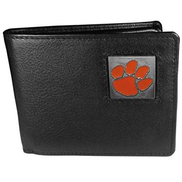 Imagem de Carteira masculina NCAA Siskiyou Sports Clemson Tigers de couro dobrável, tamanho único preto